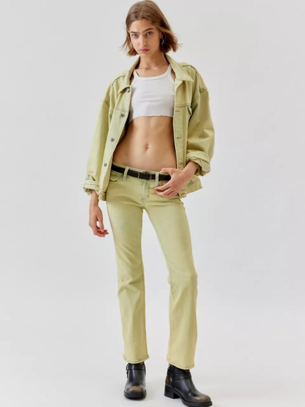 NWT UO Urban Renewal Remade Overdyed Y2K Flare Jeans 2